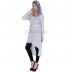 High-low womens kurta- White colored with Blue stripes High-low womens kurta- White colored with Blue stripes